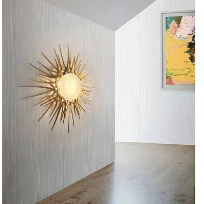 Corbett Lighting Helios 1 Light Flush Mount In Gold And Silver Leaf