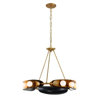 Corbett Lighting Hopper 9 Light Chandelier In Vintage Brass,black Brass
