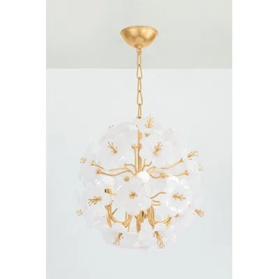 Corbett Lighting Hygea 6 Light Chandelier In Gold Leaf