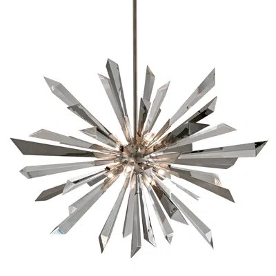 Corbett Lighting Inertia 8 Light Chandelier In Warm Silver Leaf