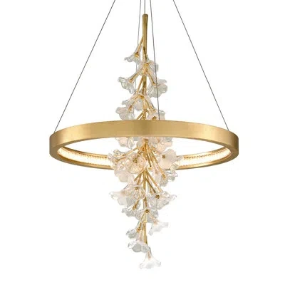 Corbett Lighting Jasmine 1 Light Chandelier In Gold Leaf