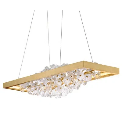Corbett Lighting Jasmine 1 Light Linear In Gold Leaf