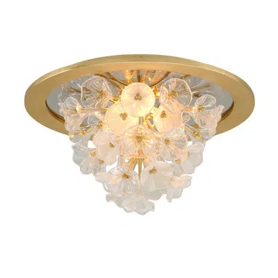 Corbett Lighting Jasmine 1-light Led Flush Mount In Gold Leaf Finish