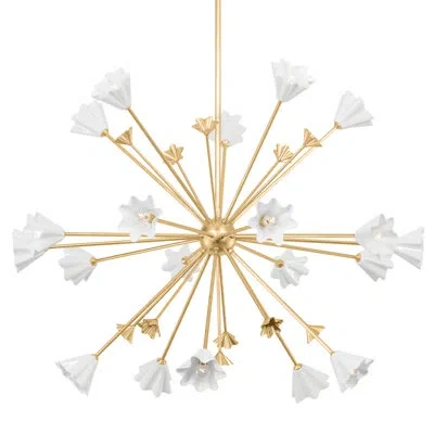 Corbett Lighting Julieta 20 Light Chandelier In Vintage Gold Leaf