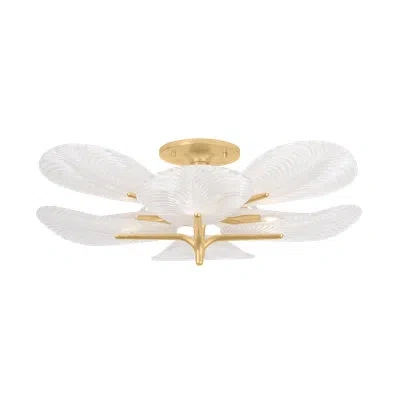 Corbett Lighting Kamal Semi Flush In Vintage Gold Leaf