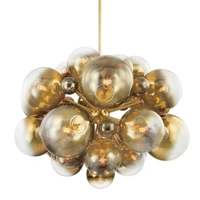 Corbett Lighting Kyoto 25 Light Chandelier In Vintage Polished Brass