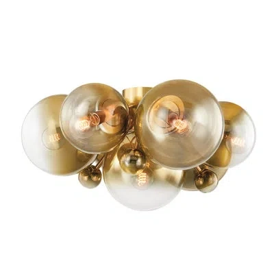 Corbett Lighting Kyoto 7 Light Flush Mount In Gold