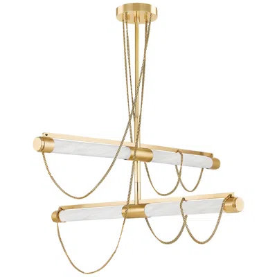 Corbett Lighting  Lariat 7.75" 4 Lt. Vintage Brass Chandelier