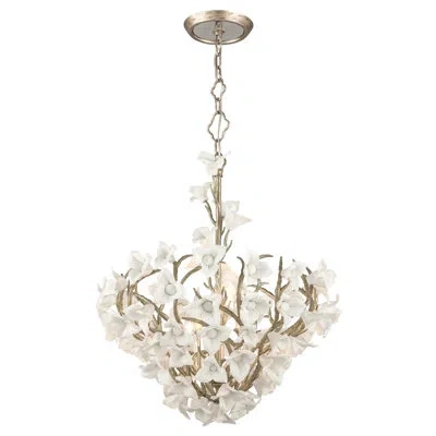 Corbett Lighting Lily 6 Light Chandelier In Gold Leaf