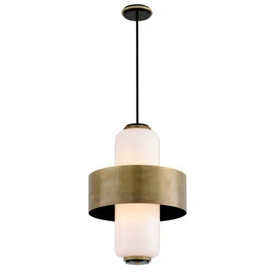Corbett Lighting Melrose 6 Light Pendant In Vintage Brass,soft Black