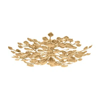 Corbett Lighting Menorca Semi Flush In Vintage Gold Leaf