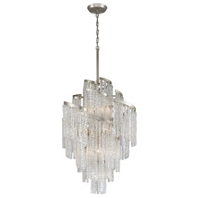 Corbett Lighting Mont Blanc 13-light Unique / Statement Tiered Chandelier In Modern Silver Leaf