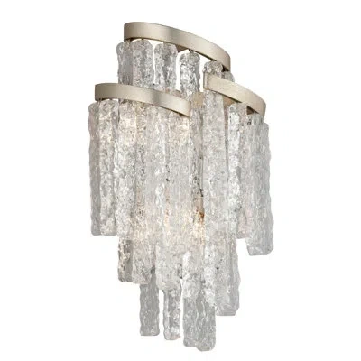Corbett Lighting Mont Blanc 1-light Flush Mount In Clear,transparent Glass;feuille D'argent Moder
