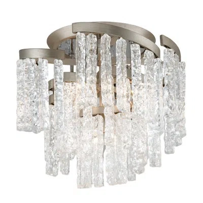 Corbett Lighting Mont Blanc 5 Light Semi Flush In Silver