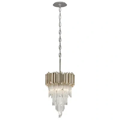 Corbett Lighting Mystique 3-light Unique / Statement Cone Pendant In Modern Silver Leaf