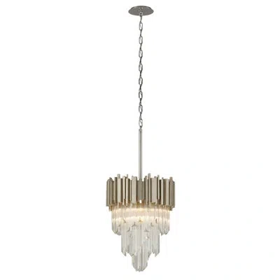 Corbett Lighting Mystique 4-light Unique / Statement Cone Pendant In Modern Silver Leaf