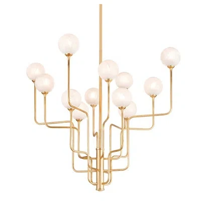 Corbett Lighting Onyx 12 Light Chandelier In Vintage Gold Leaf