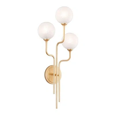 Corbett Lighting Onyx 3 Light Wall Sconce In Feuille D'or Rétro;vintage Gold Leaf