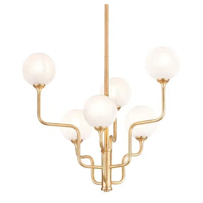 Corbett Lighting Onyx 6 Light Chandelier In Vintage Gold Leaf