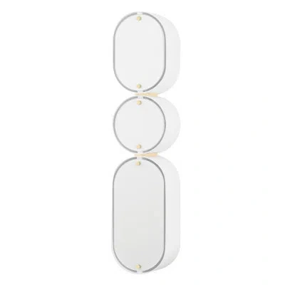 Corbett Lighting Opal 3 Light Wall Sconce In Soft White,vintage Brass
