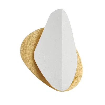 Corbett Lighting Oslo 2 Light Wall Sconce In Feuille D'or Rétro,blanc Gesso;vintage Gold Leaf,gesso White