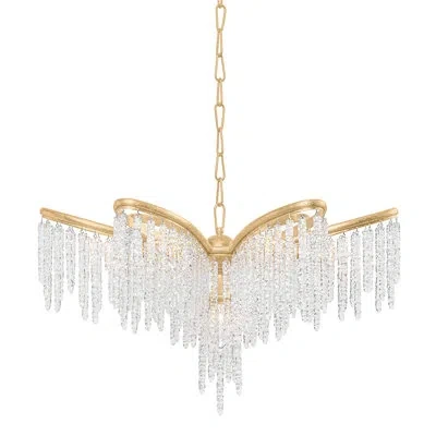Corbett Lighting Pandora 5 Light Chandelier In Gold Leaf