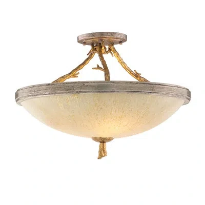Corbett Lighting Parc Royale 3 Light Semi Flush In Gold
