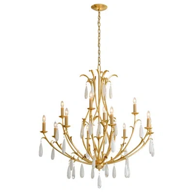 Corbett Lighting Prosecco 12 - Light Candle Style Tiered Chandelier In Gold Leaf