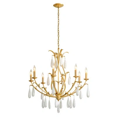 Corbett Lighting Prosecco 8 - Light Candle Style Tiered Chandelier In Gold Leaf