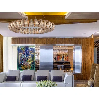 Corbett Lighting Recoil 14-light Novelty Pendant In Textured Antique Silver Leaf