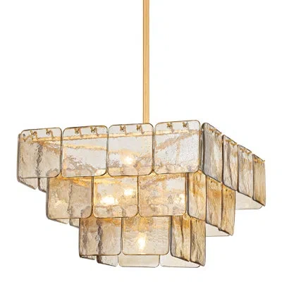Corbett Lighting Regal 9 Light Chandelier By  In Vintage Gold Leaf
