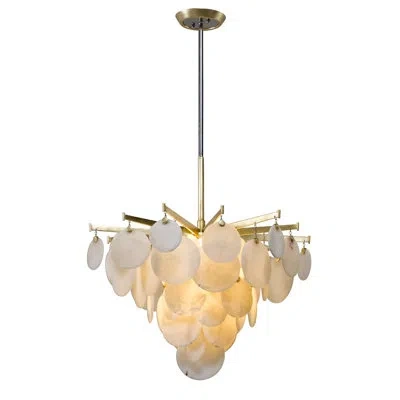 Corbett Lighting Serenity 1 Light Chandelier In Gold Leaf W Polished Stainless