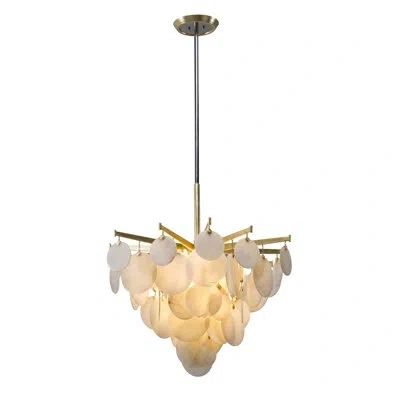 Corbett Lighting Serenity 1 Light Chandelier In Gold Leaf W Polished Stainless