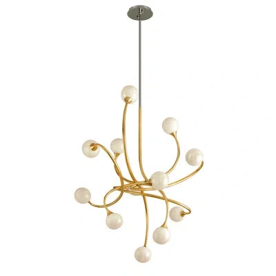 Corbett Lighting Signature 12 - Light Unique Modern Linear Chandelier In Gold Leaf