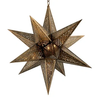 Corbett Lighting Star Of The East 3 Light Chandelier In Old World Brass