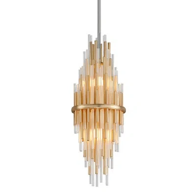 Corbett Lighting Theory 2 - Light Unique / Statement Geometric Pendant In Gold Leaf,stainless Steel