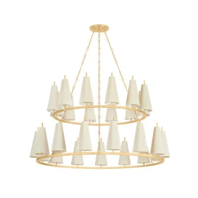 Corbett Lighting Tirana 27 Light Chandelier In Vintage Gold Leaf