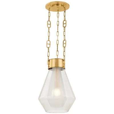 Corbett Lighting  Tragus 14" 1 Lt. Vintage Brass Pendant