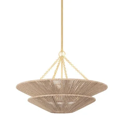 Corbett Lighting Tropea 6 Light Pendant In Gold Leaf