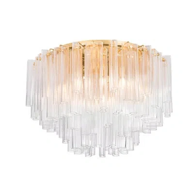 Corbett Lighting Varenna Semi Flush In Vintage Gold Leaf