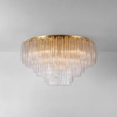 Corbett Lighting Varenna Semi Flush In Vintage Gold Leaf