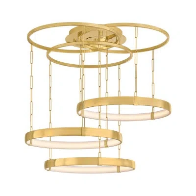 Corbett Lighting Vernazza Flush Mount In Antique Brass