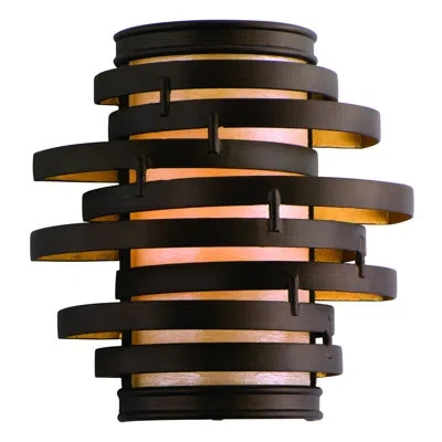 Corbett Lighting Vertigo 1 - Light Dimmable Flush Mount In Bronze And Gold Leaf