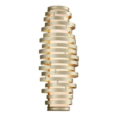 Corbett Lighting Vertigo 1 - Light Modern Silver Flush Mount In Warm Silver Leaf