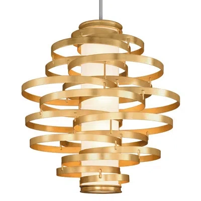 Corbett Lighting Vertigo 6-light Unique / Statement Geometric Chandelier In Gold Leaf