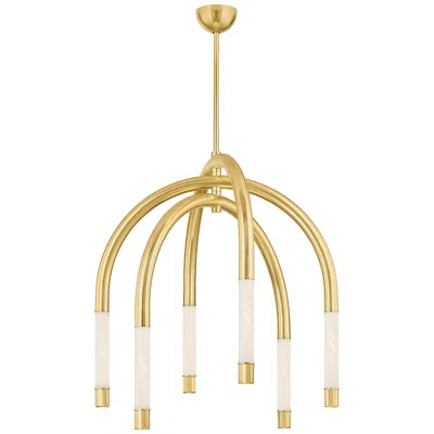 Corbett Lighting  Zeme 33.75" 6 Lt. Vintage Polished Brass Chandelier