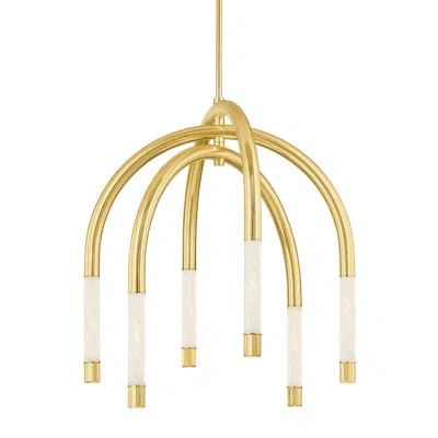 Corbett Lighting Zeme Dimmable Led Teardrop Chandelier By Noz Nozawa For  In Vintage Polished Brass