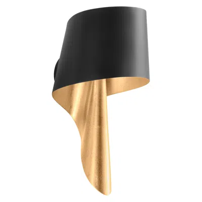 Corbett Lucia 16 1/2"h Soft Black And Vintage Gold Leaf Wall Sconce