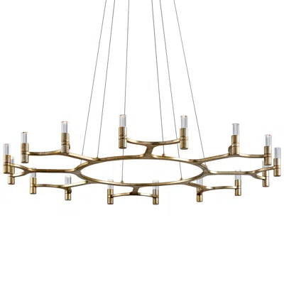 Corbett Nexus 50" Wide Silver Leaf 16-light Led Chandelier
