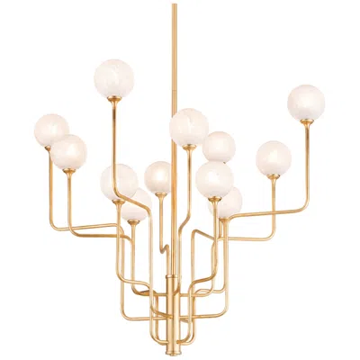Corbett Onyx 45" Wide Vintage Gold Leaf 12-light Chandelier